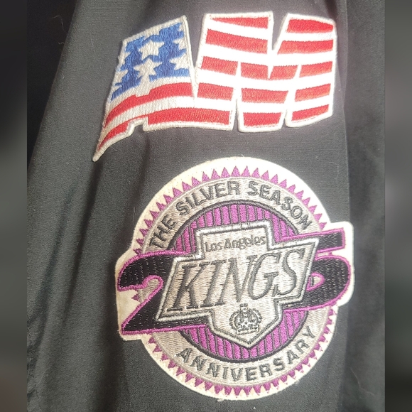 Ooak Dickies Eisenhower black work jacket NHL Los Angeles Kings 2x retro coat - Picture 4 of 6